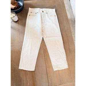 R13 Tailored Drop Jeans Womens 26 Kinney Linen Indigo White